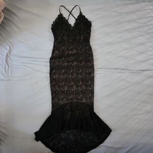 GUESS Women's Black Lace Midi Dress, Size Small